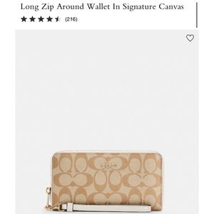 Coach Long Zip Around Wallet in Signature Canvas